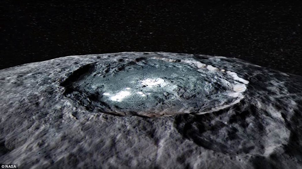 This image of the Occator crater in false colours shows the differences in the surface composition.