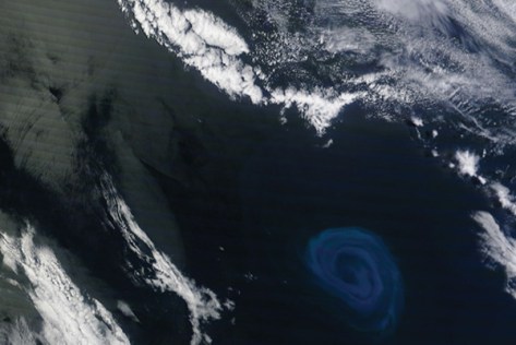 150-kilometer-wide whirlpool surprised by satellite. Credits/NASA