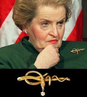 Order of the Snake? … Former US Secretary of State Madeleine Albright